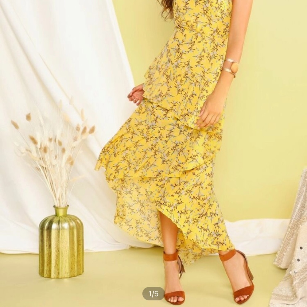 Yellow floral dress
